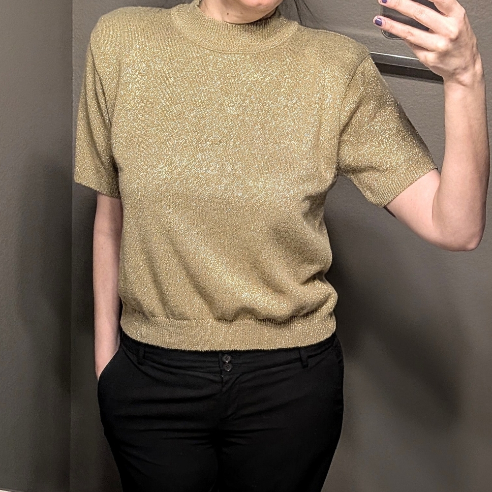 Vintage Gold Short Sleeve Women's Top